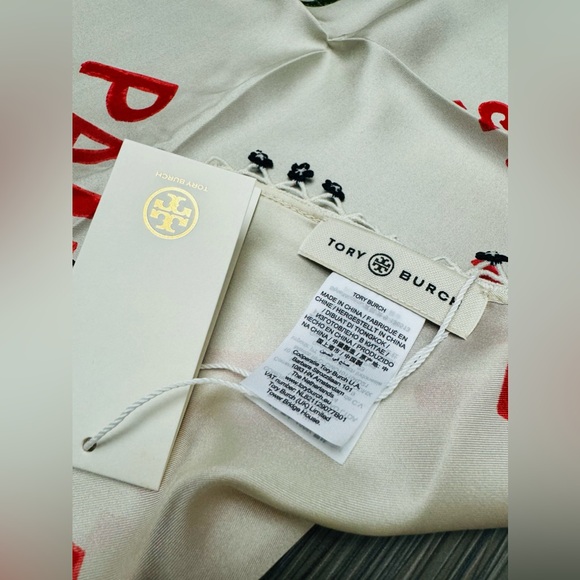 Tory Burch scarf floral flower print - Picture 6 of 12